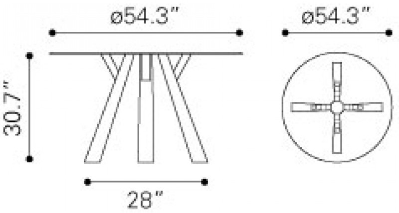 Zuo Modern Beaumont Glass Round Dining Table